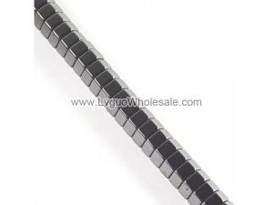 Non magnetic Hematite Beads, Hexagon Rondelle, 8x4mm, 100pcs/strand, black, Grade A, Hole:Approx 1.2mm, Length:Approx 16 Inch, Sold By Strand